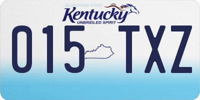 KY license plate 015TXZ
