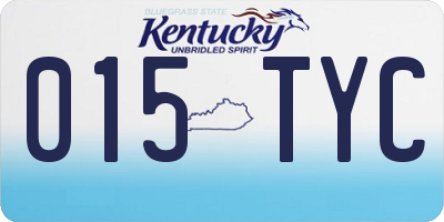KY license plate 015TYC