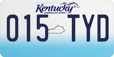 KY license plate 015TYD
