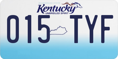 KY license plate 015TYF