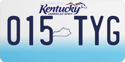 KY license plate 015TYG
