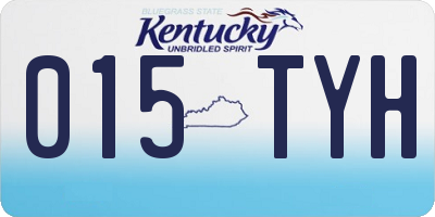 KY license plate 015TYH