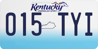 KY license plate 015TYI