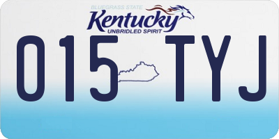KY license plate 015TYJ
