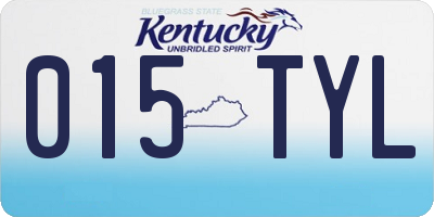 KY license plate 015TYL
