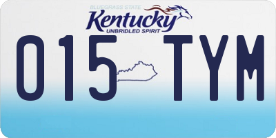 KY license plate 015TYM