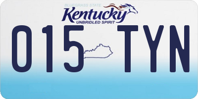 KY license plate 015TYN