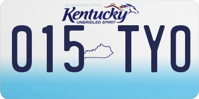 KY license plate 015TYO