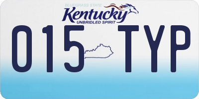 KY license plate 015TYP