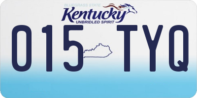 KY license plate 015TYQ