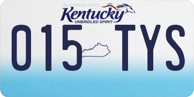 KY license plate 015TYS