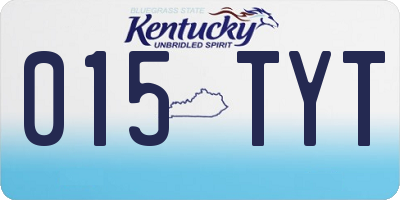 KY license plate 015TYT