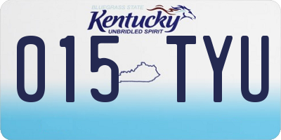 KY license plate 015TYU