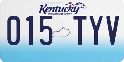 KY license plate 015TYV
