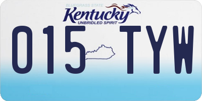 KY license plate 015TYW