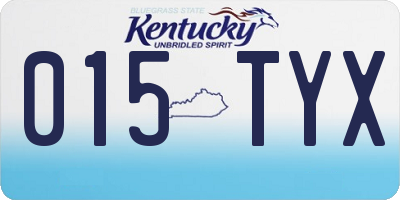 KY license plate 015TYX