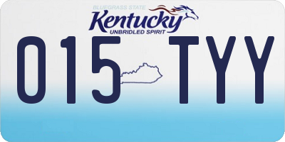 KY license plate 015TYY