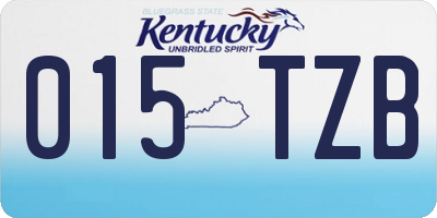 KY license plate 015TZB