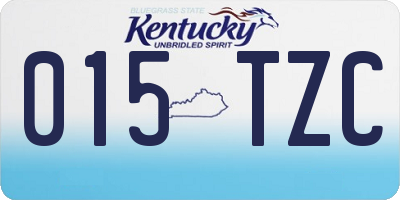 KY license plate 015TZC