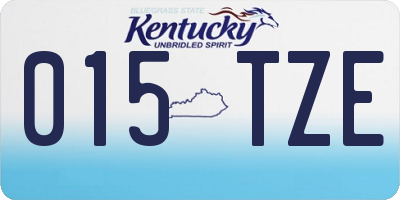 KY license plate 015TZE