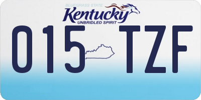 KY license plate 015TZF