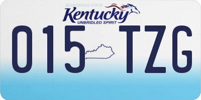 KY license plate 015TZG