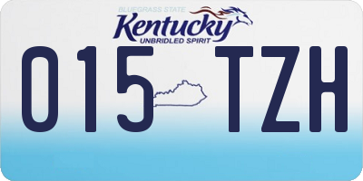 KY license plate 015TZH