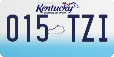 KY license plate 015TZI