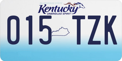 KY license plate 015TZK