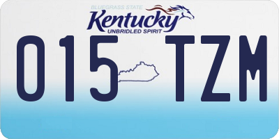 KY license plate 015TZM