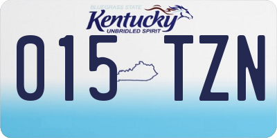 KY license plate 015TZN