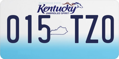 KY license plate 015TZO