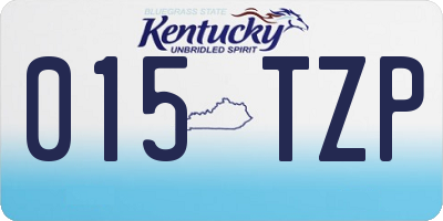 KY license plate 015TZP