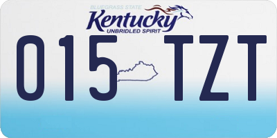 KY license plate 015TZT