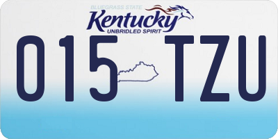 KY license plate 015TZU