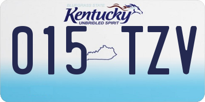 KY license plate 015TZV