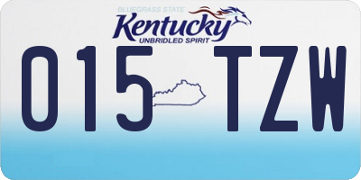 KY license plate 015TZW