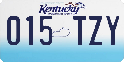 KY license plate 015TZY