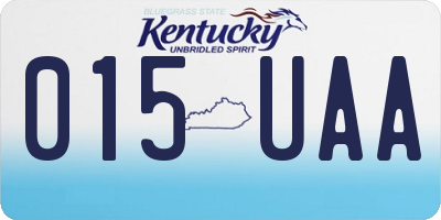 KY license plate 015UAA