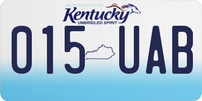 KY license plate 015UAB