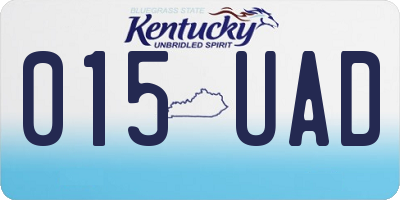 KY license plate 015UAD