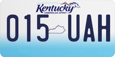 KY license plate 015UAH