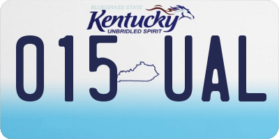 KY license plate 015UAL