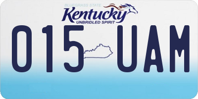 KY license plate 015UAM