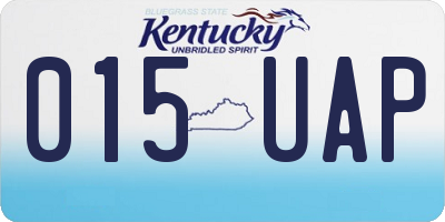 KY license plate 015UAP