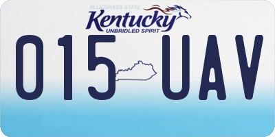 KY license plate 015UAV