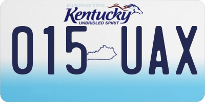 KY license plate 015UAX