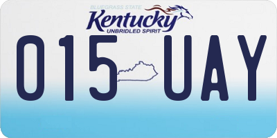 KY license plate 015UAY