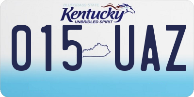 KY license plate 015UAZ