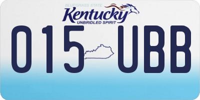 KY license plate 015UBB
